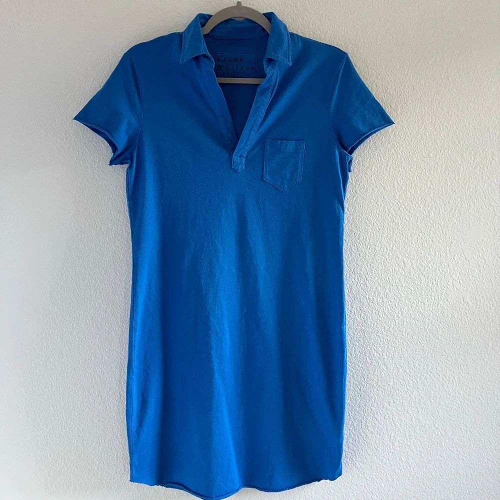 FRANK & EILEEN | 100% Cotton Preppy Classic Lauren Dress in Blue Bird | Size S - Picture 4 of 11